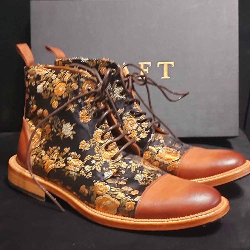 Taft Black and Brown Floral Men's Boots